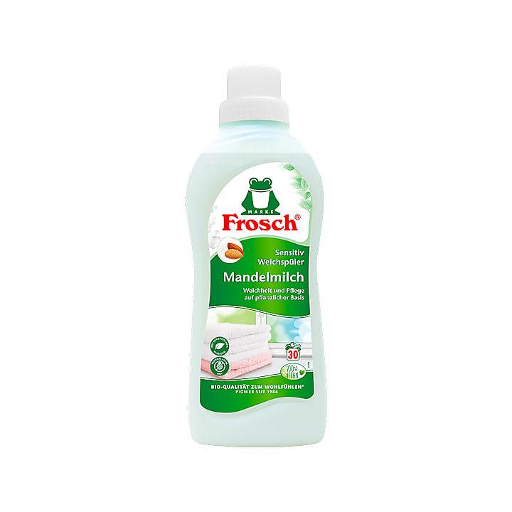 Flasche Frosch Weichspüler Mandelmilch für 30 Waschgänge, umweltfreundlich verpackt