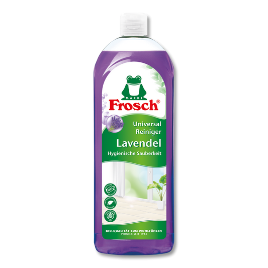 Flasche Frosch Lavendel Universal Reiniger mit lila Etikett – kraftvoller Allzweckreiniger mit Lavendelduft